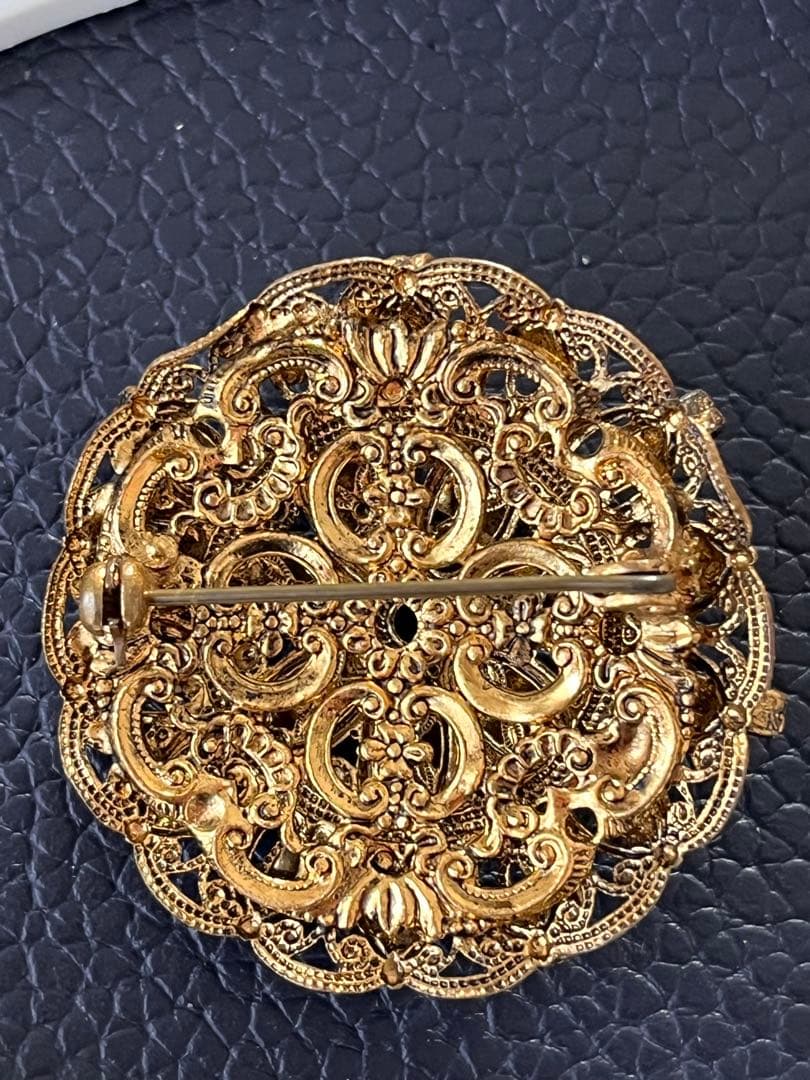 Germany agateガラス ヴィンテージブローチB115