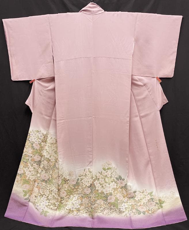 512mt55,504mu51○豪華 縫い取り訪問着 宝相桜華文 金銀糸きらめく