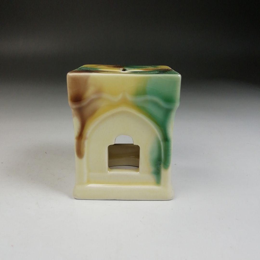 W102 蓋置 『長崎三彩』『天主堂 江口秀山 作』 共箱 茶道具