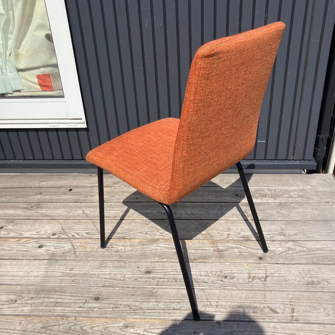 北欧レトロ ニトリ Nクーポ スチール脚 ダイニングチェア オレンジ