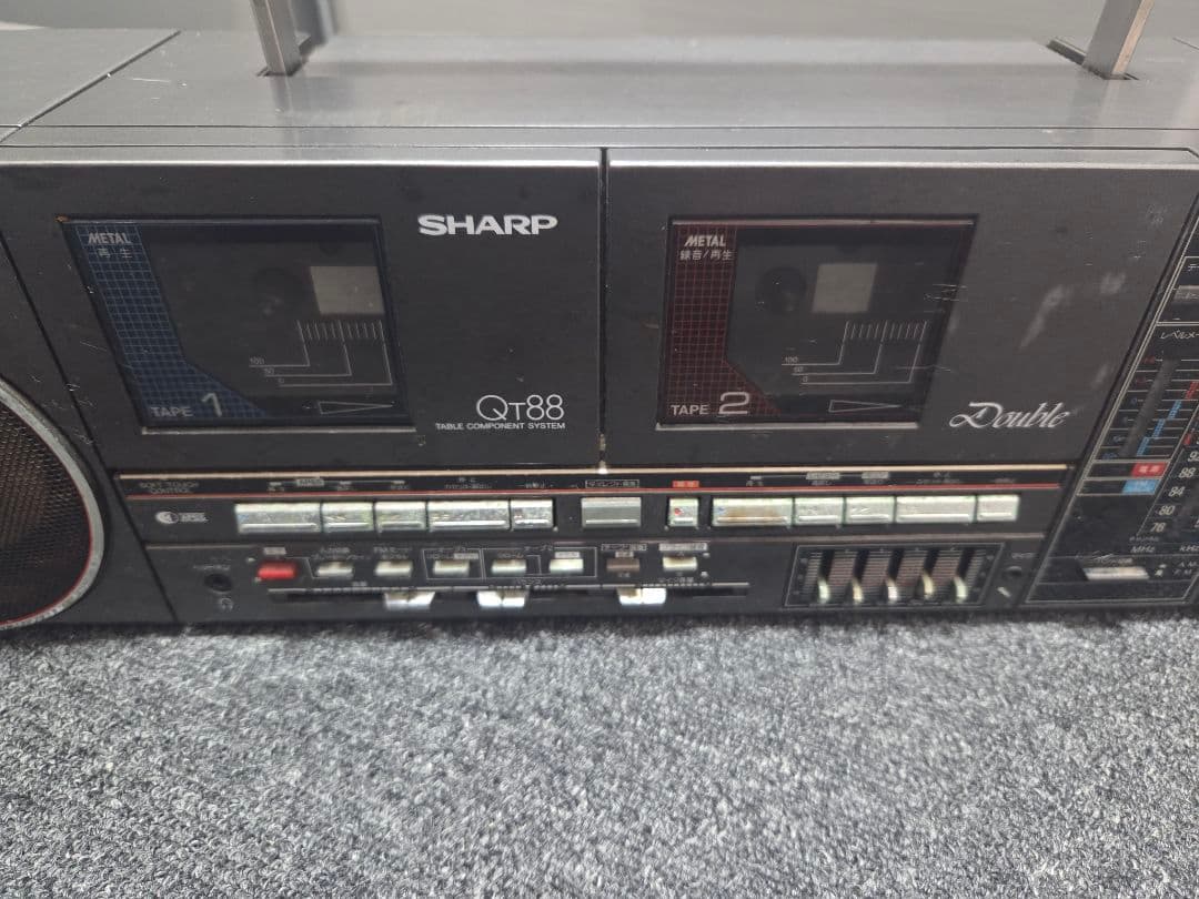 ☆ジャンク☆SHARP QT-88 ダブルカセットラジカセ 昭和レトロ - メルカリ