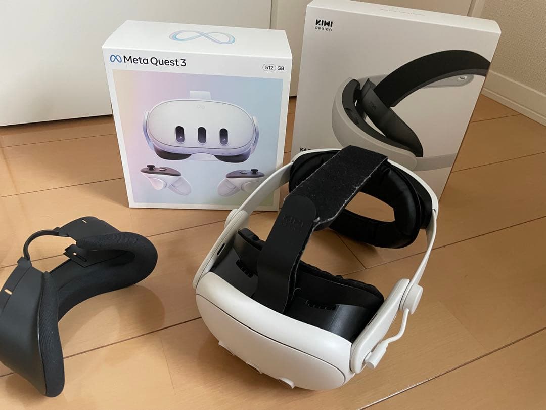  Quest 3 512GB VRヘッドセット+バッテリヘッドストラップ CYBER・拡張バッテリー付きヘッドストラップ（Meta Quest 3用