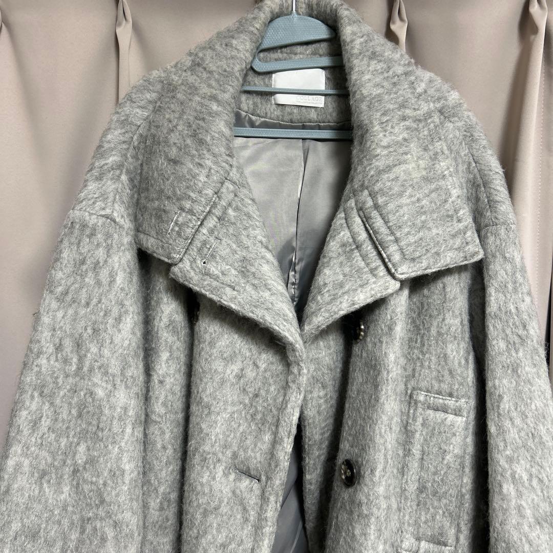 COLLAGE GALLARDAGALANTE シャギーコート ライトグレー