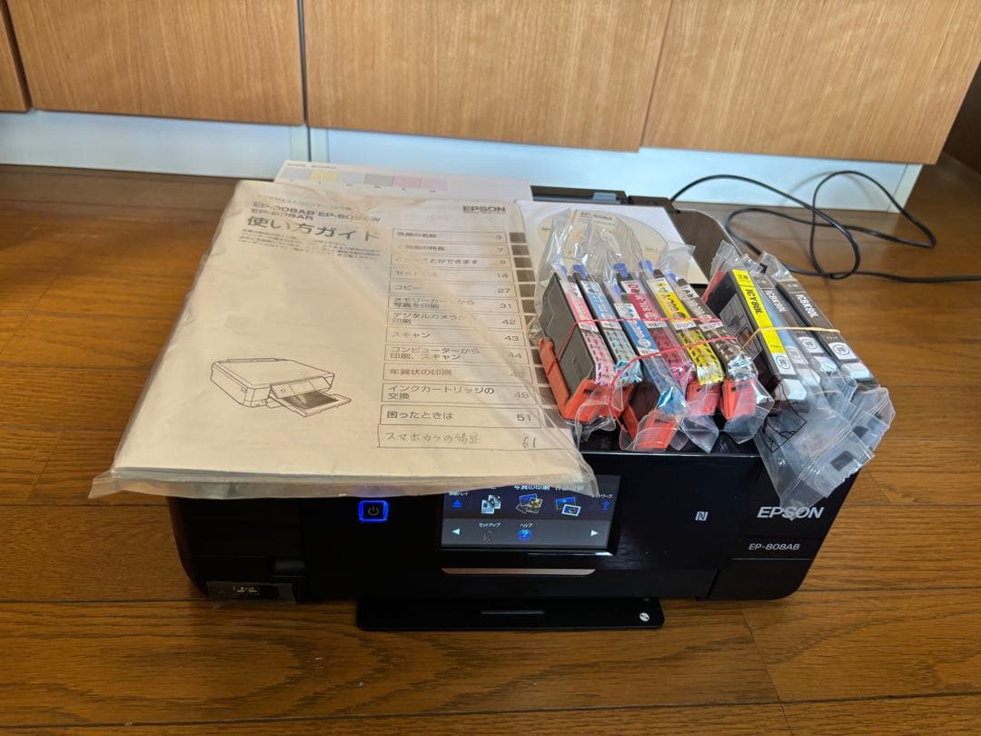 EPSON EP-808AB インクジェットプリンター 複合機、インク10本 - メルカリ