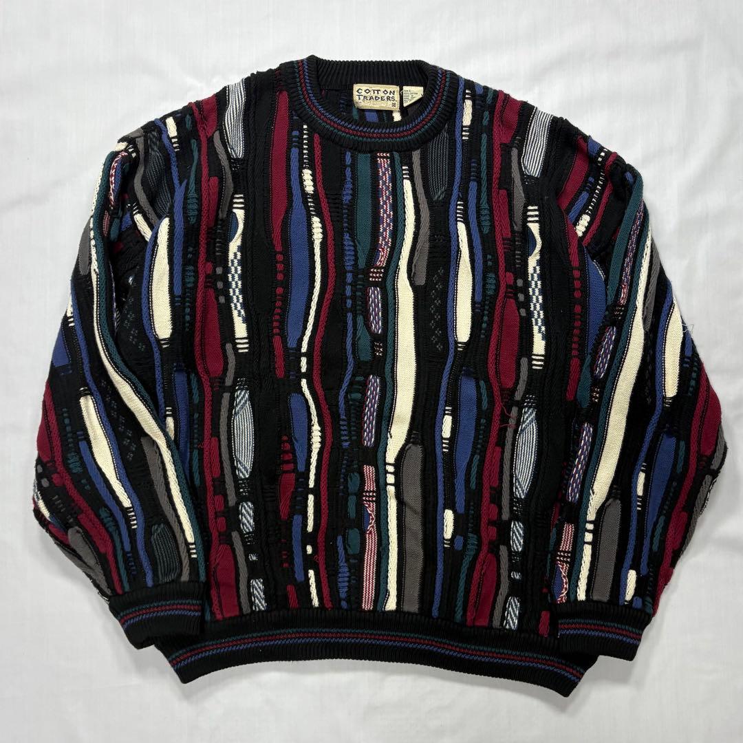 90s Cotton Traders 3Dニット コットン クージー風