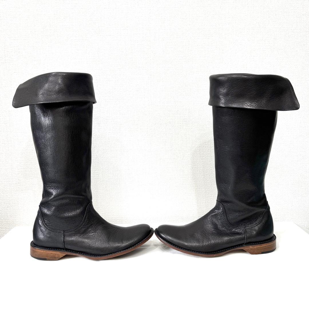 Y's ワイズ ヨウジヤマモト サイドジップ 折り返しロングブーツ 22.5cm