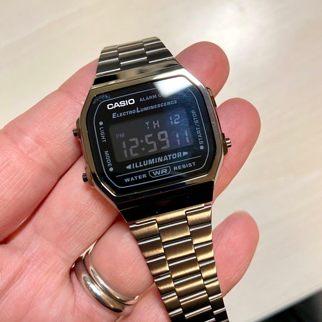 海外モデル】CASIO カシオ A168WGG-1B ガンメタ 試着のみ - メルカリ