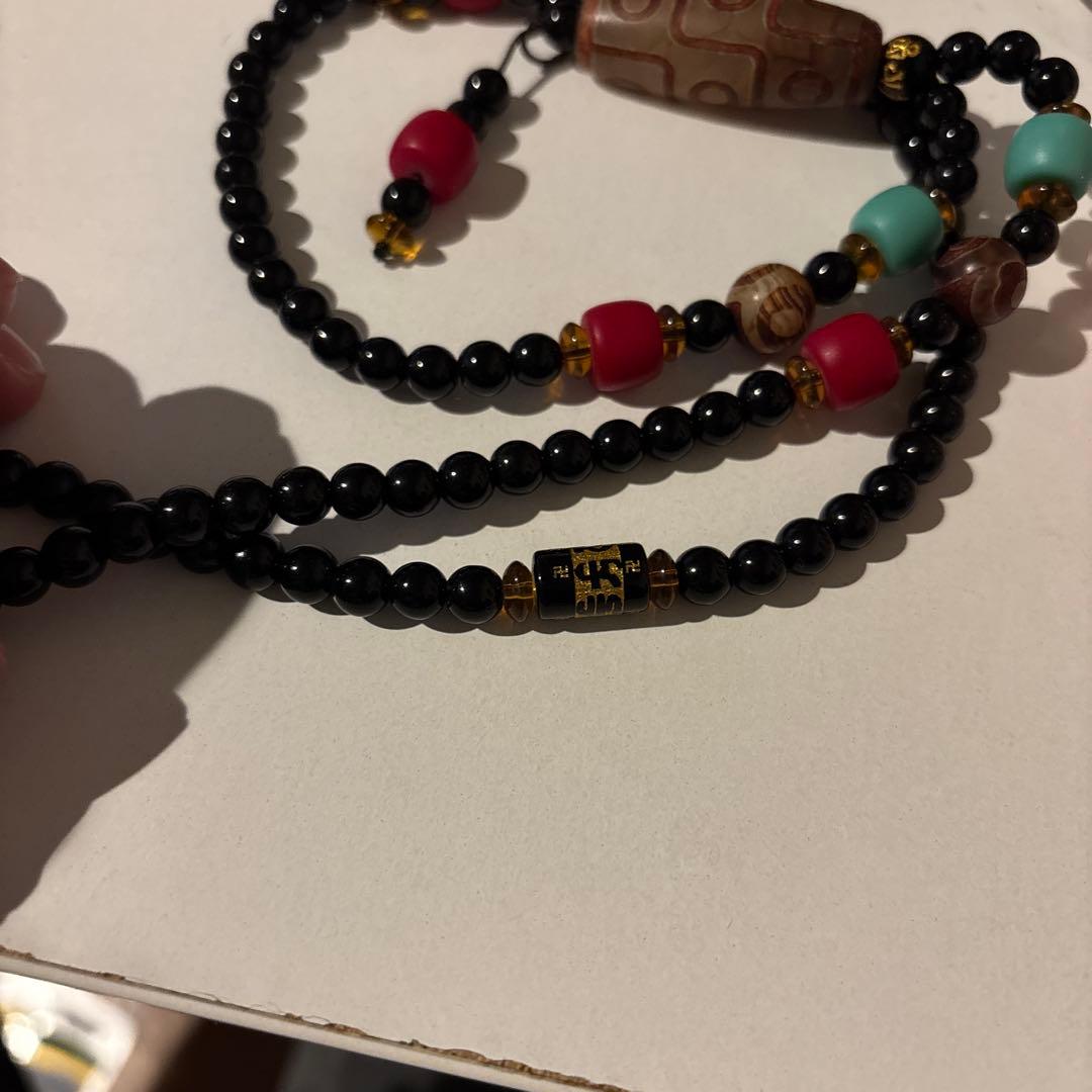 すんごい九眼天珠のネックレス！オニキスと！ドーンとくる！