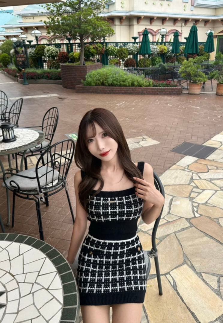 Kerry ツイードチェックニットセットアップ ワンピース A1586800777