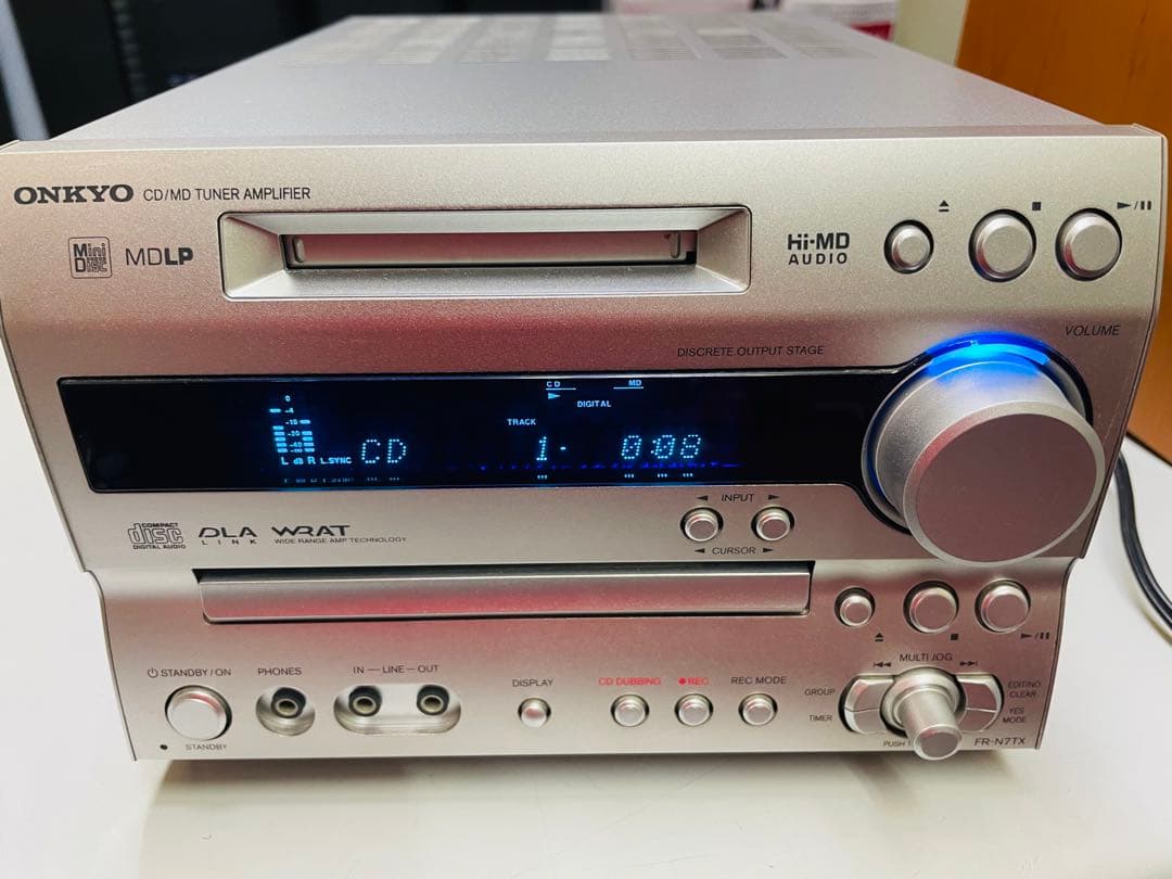①現状品ONKYOオンキョーFR-N7TX CD/MDチューナーアンプシステム Amazon.co.jp: ONKYO オンキョー FR-N7SX（CD/MDチューナーアンプ