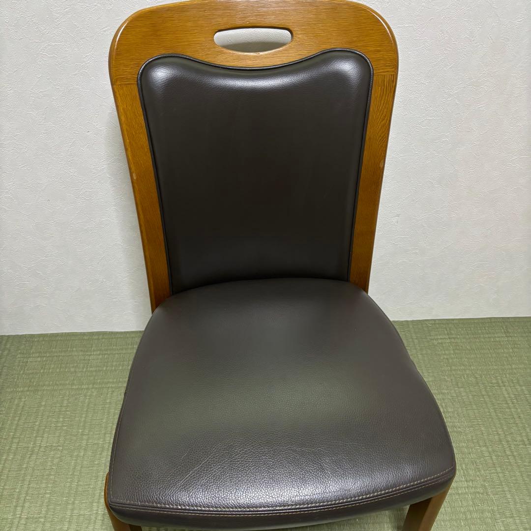浜本工芸】No.3800 ダイニングチェア1脚・本革・ナラ材・椅子・楢材無垢