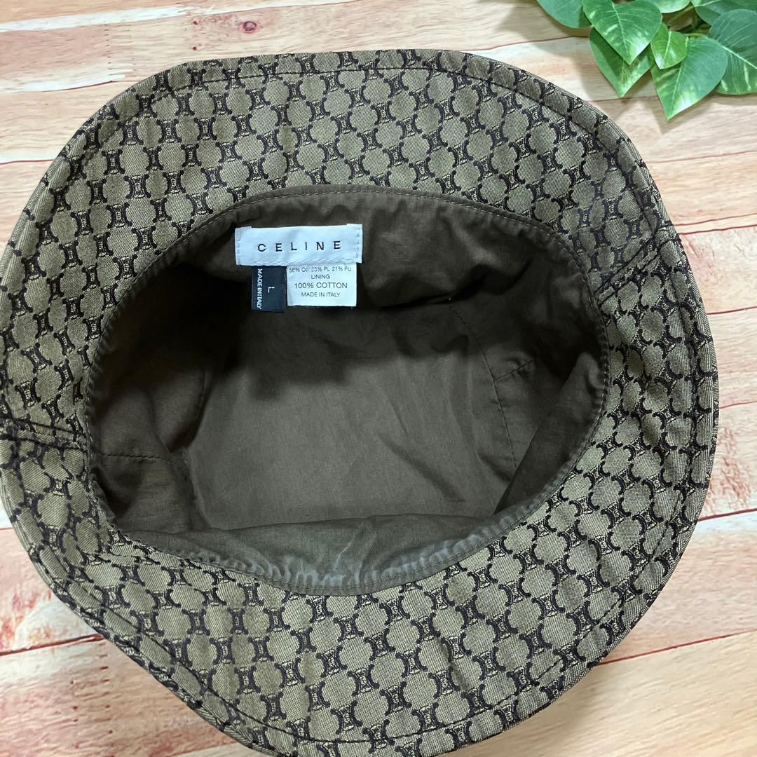 CELINE セリーヌ マカダム トリオンフ柄 ショップ バケットハット L