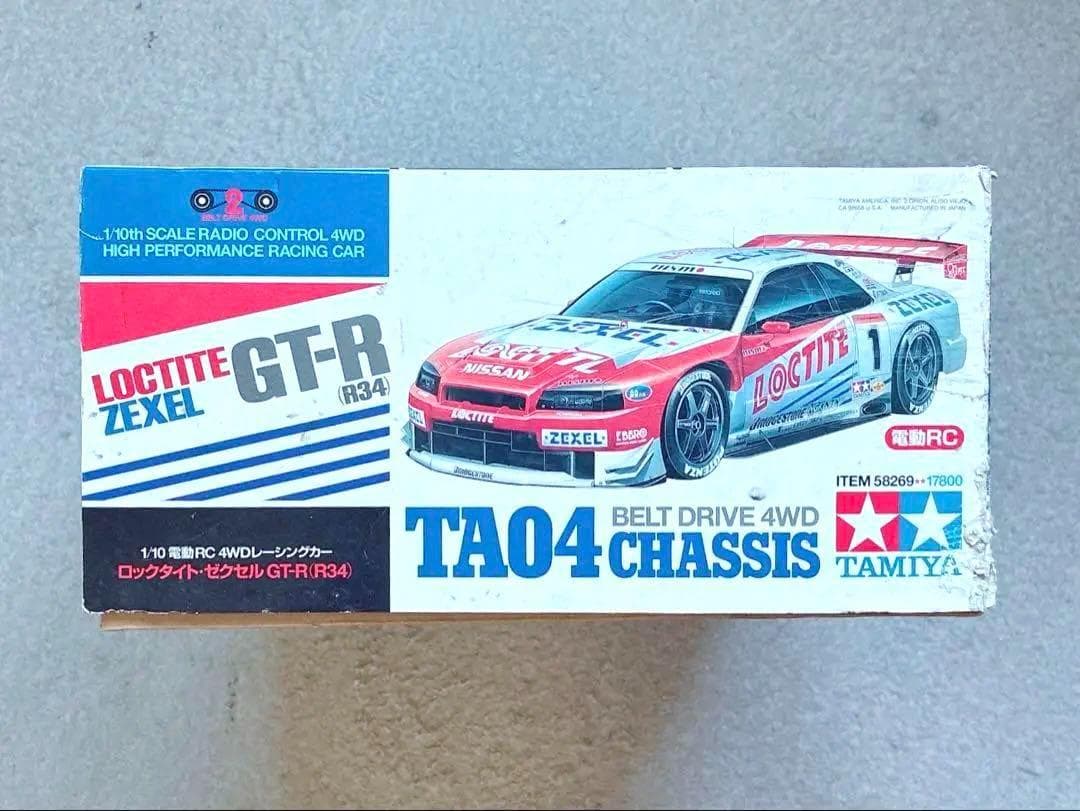 絶版 タミヤ 1/10 RC ロックタイト・ゼクセル GT-R R34 TA04 - メルカリ