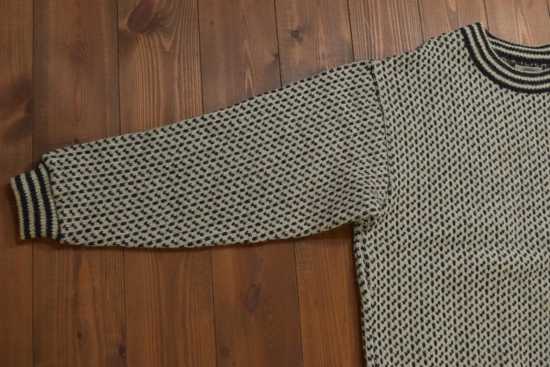 L.L.Bean ノルウェー製バーズアイニットセーター ホワイト