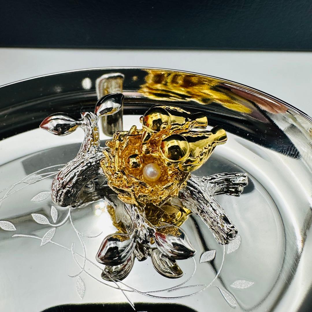 美品♡ミキモト♡MIKIMOTO ジュエリートレイ トレー 鳥 パール 巣