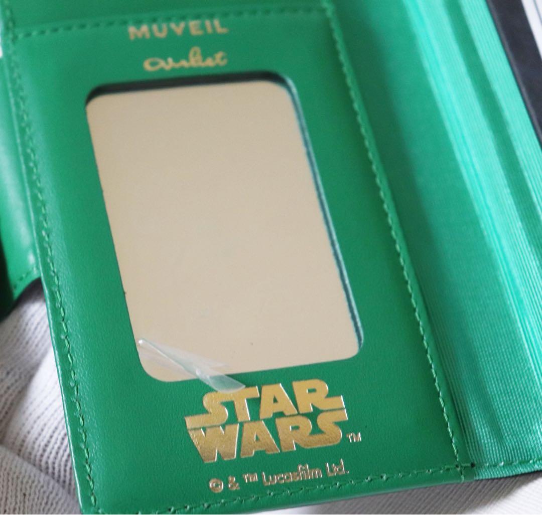 ミュベール×スターウォーズ》未使用 ロゴ総柄 手帳型レザースマホ