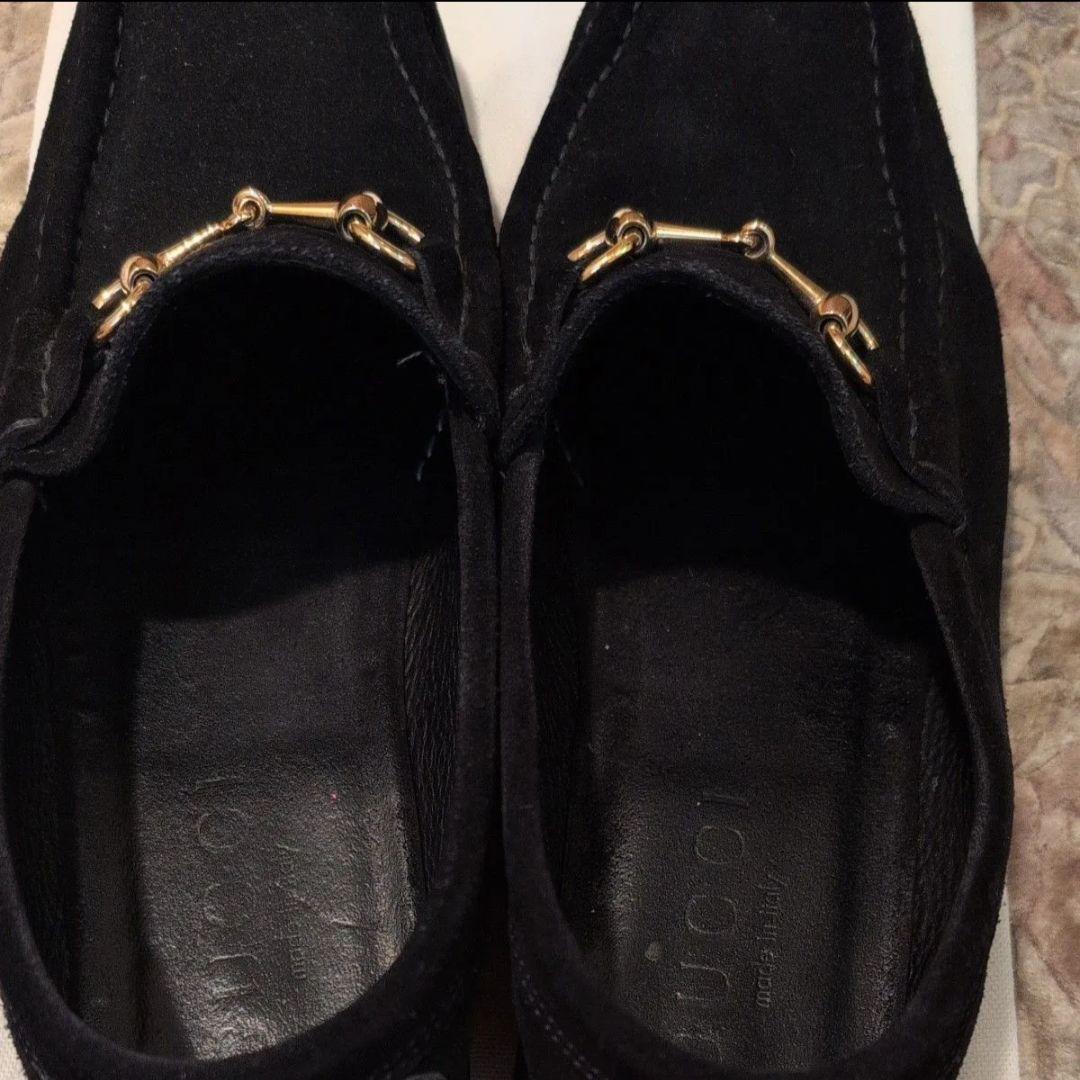 グッチ　GUCCI　ブラック ローファー 　スエード　27.5cm