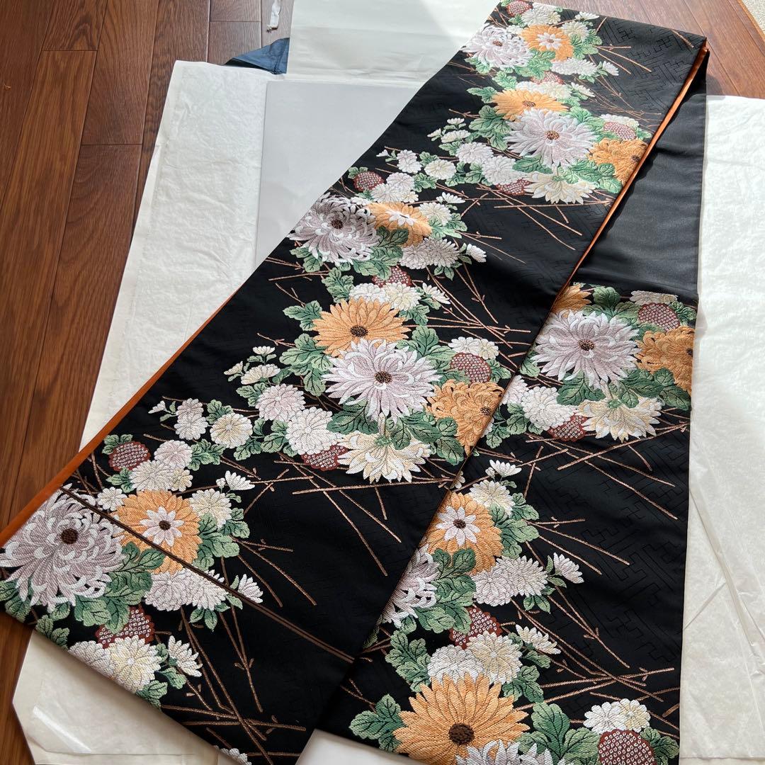 正絹 6通袋帯 貝島はるみ 綺麗伝説 ブラック - メルカリ