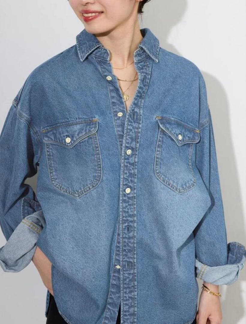 SLOBE IENA LE DENIM BDUデニムシャツ おしゃれボタン - メルカリ
