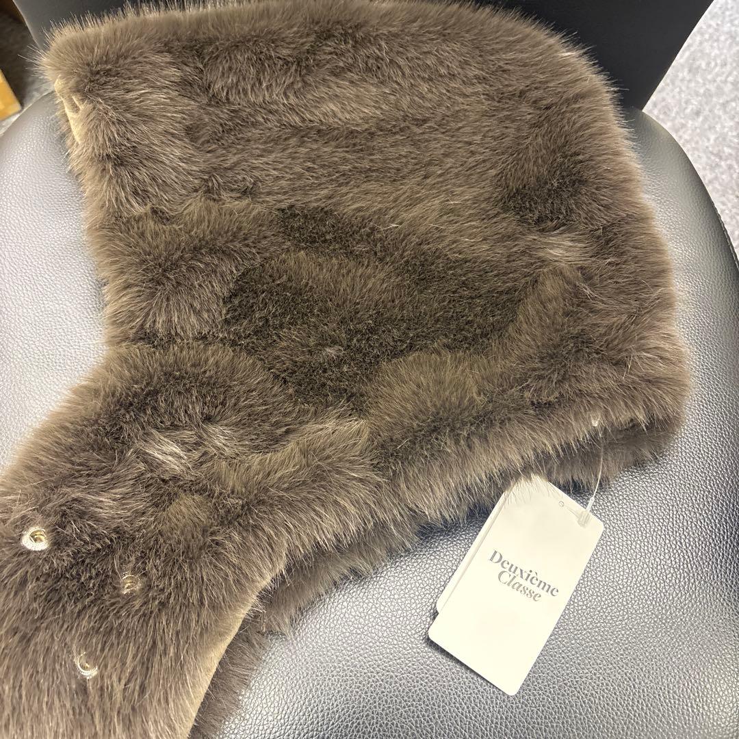 DEUXIEMECLASSE ファーマフラー　ブラウン DEUXIEME CLASSE（マフラー/ショール ・ ブラウン/茶色系）のフリマ