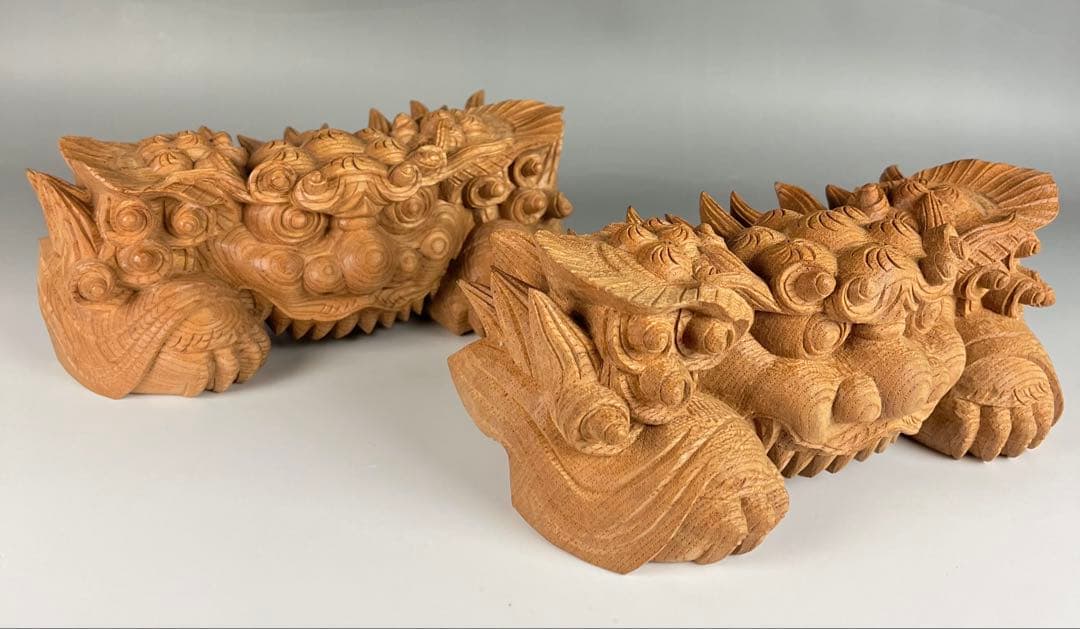 木彫 獅噛】2個セット 獅子噛み 鬼板 だんじり 地車 曳山 山車 祭り