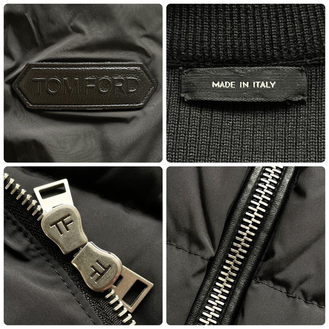 極美品 Lサイズ TOM FORD 007 切替 ダウンニット レザージャケット