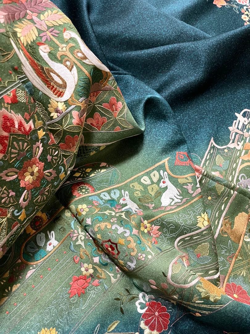 総刺繍 金通し 褐返色 訪問着 紋なし - メルカリ