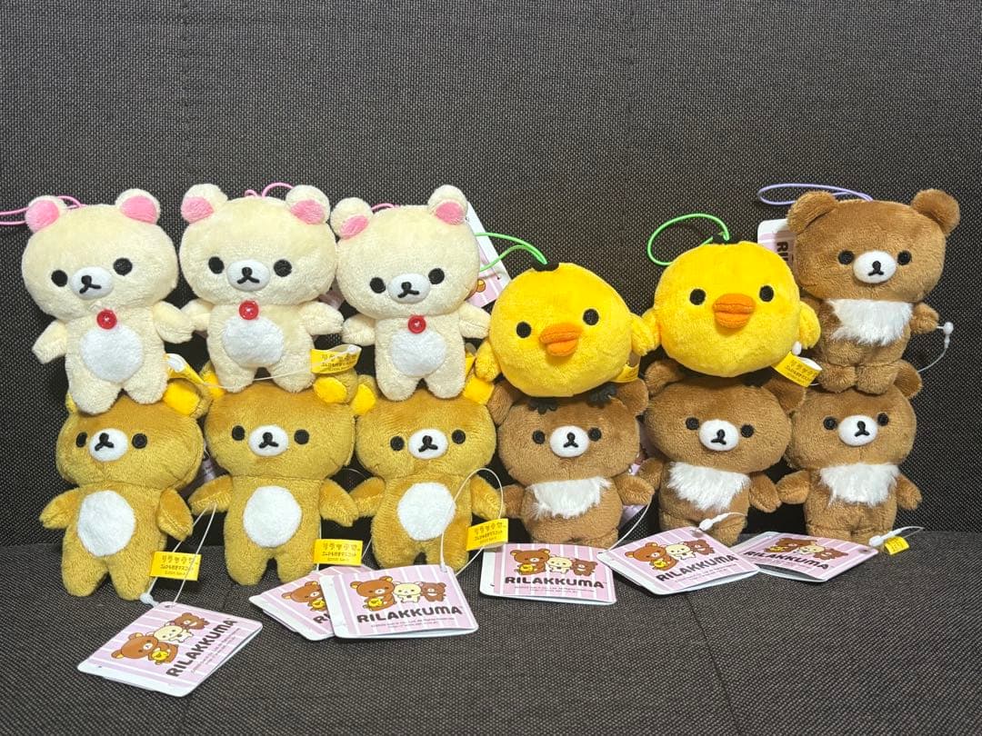 リラックマ ゴムひも付きマスコット ラウンドワン限定 12点セット