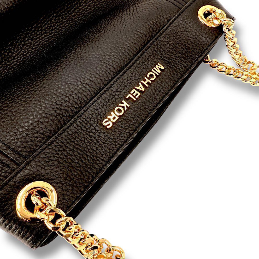 《極美品》マイケルコース ミニショルダーバック チェーン レザー シボ革 通勤