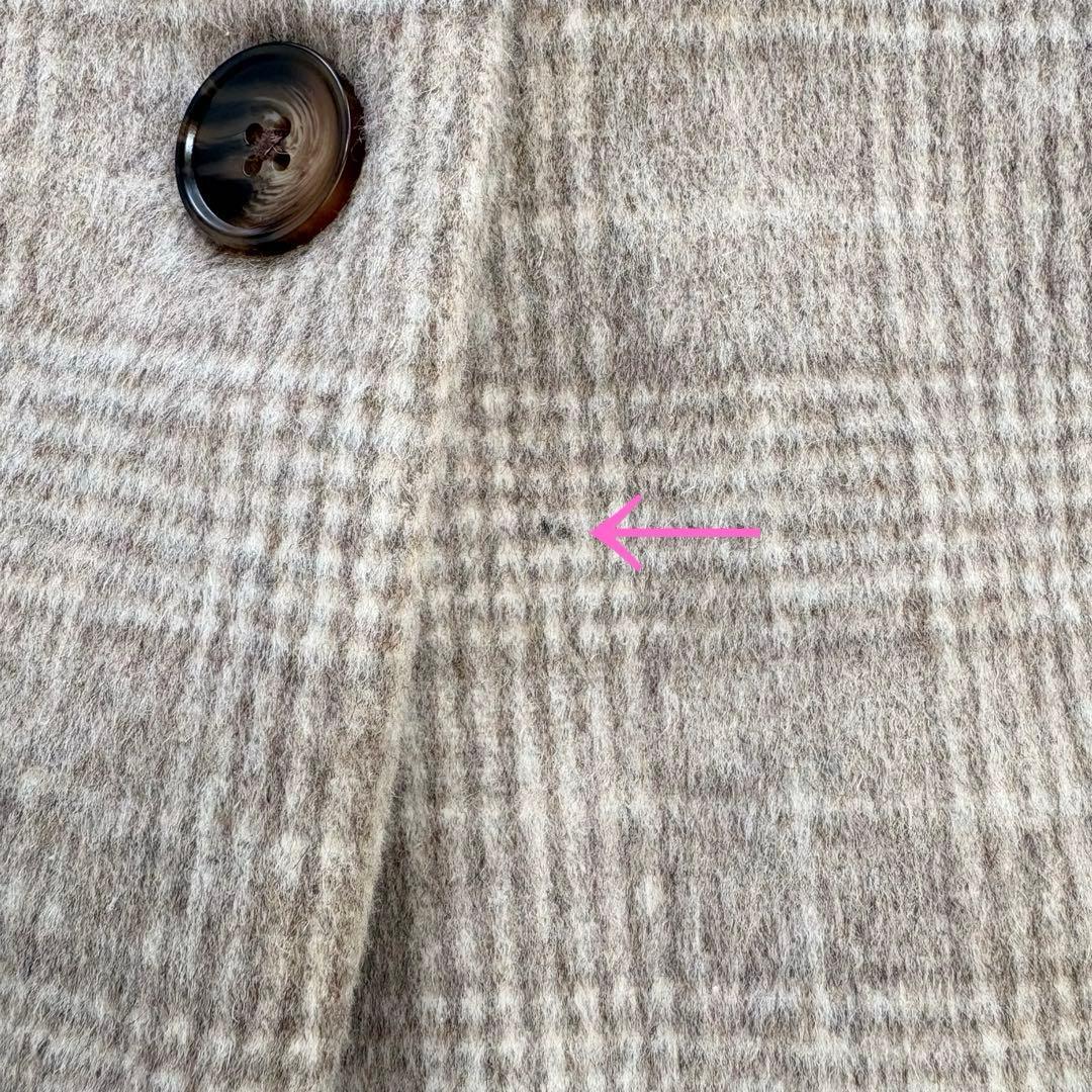 新品 COHINA コヒナ ミドル丈チェックコート F ウール混 ベージュ系