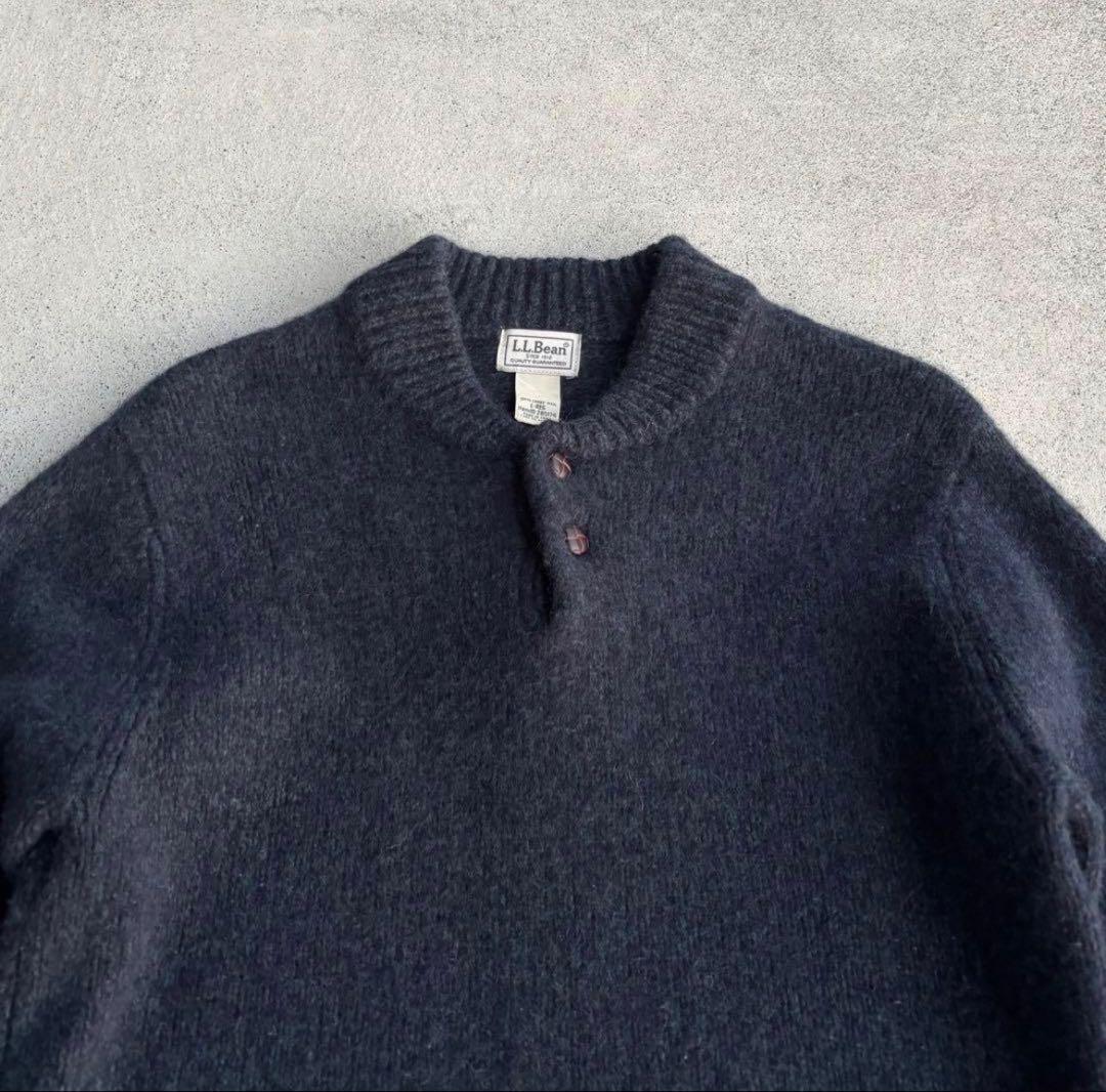 トップス L.L.Bean henry neck wool knit 90s