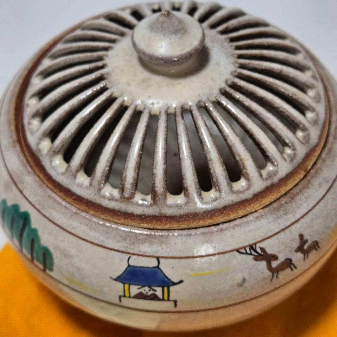 24-1237 赤膚焼 大塩正人作 奈良絵香炉