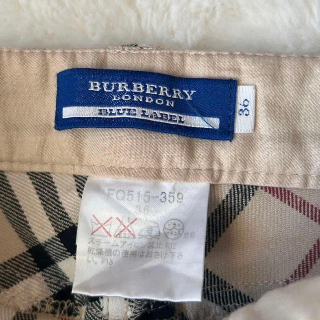 Y2K✨バーバリーブルーレーベル ノバチェック フレアパンツ 36 希少