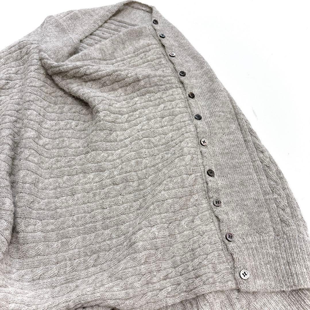 美品 23区 ケーブル編みニットポンチョ アルパカ100% グレー オン