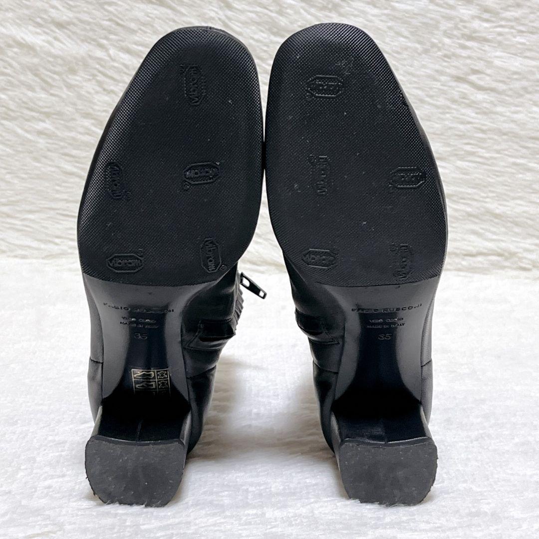 美品】ファビオルスコーニ センターシーム ショートブーツ 35 黒