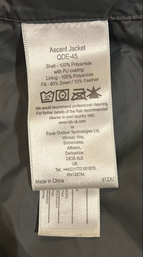 Rab フード付きダウンジャケット ネイビー/グレー L - メルカリ