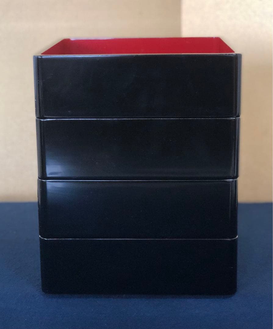 ❗️割引《R》黒内朱 沈金松竹梅 四段重 替蓋付 木箱　251117え2