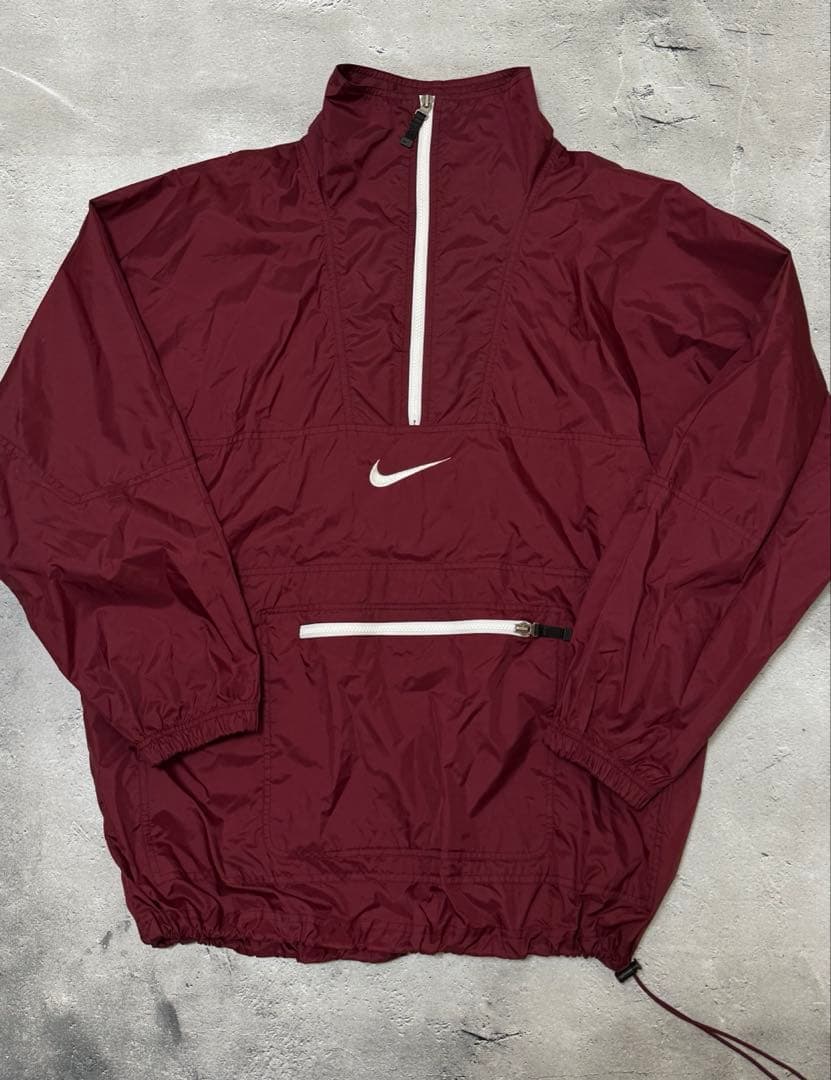 90s Nike 銀タグ ナイロン アノラック バーガンディ 90s Nike 銀タグ ナイロン アノラック バーガンディ - メルカリ