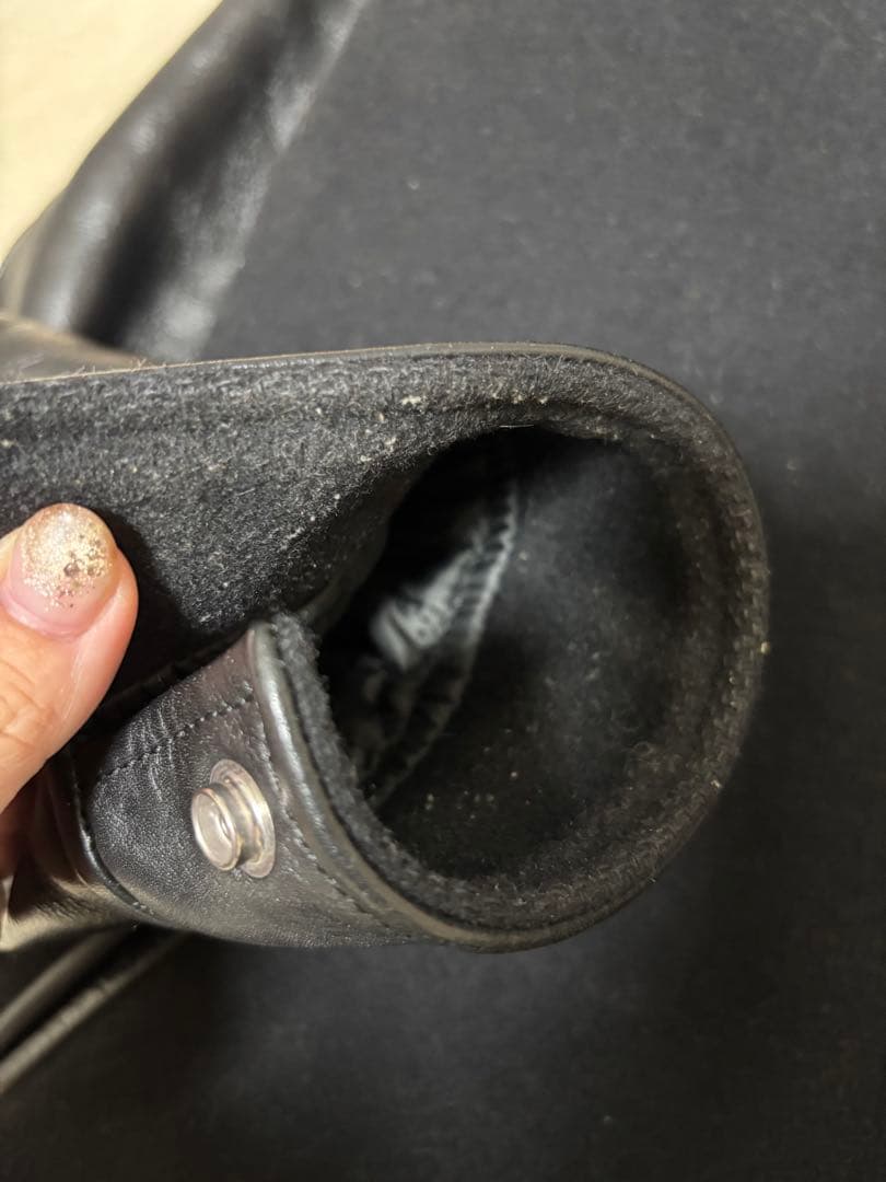 COOTIEロゴ 刺繍 ワッペン袖レザー袖革 スタジャン M