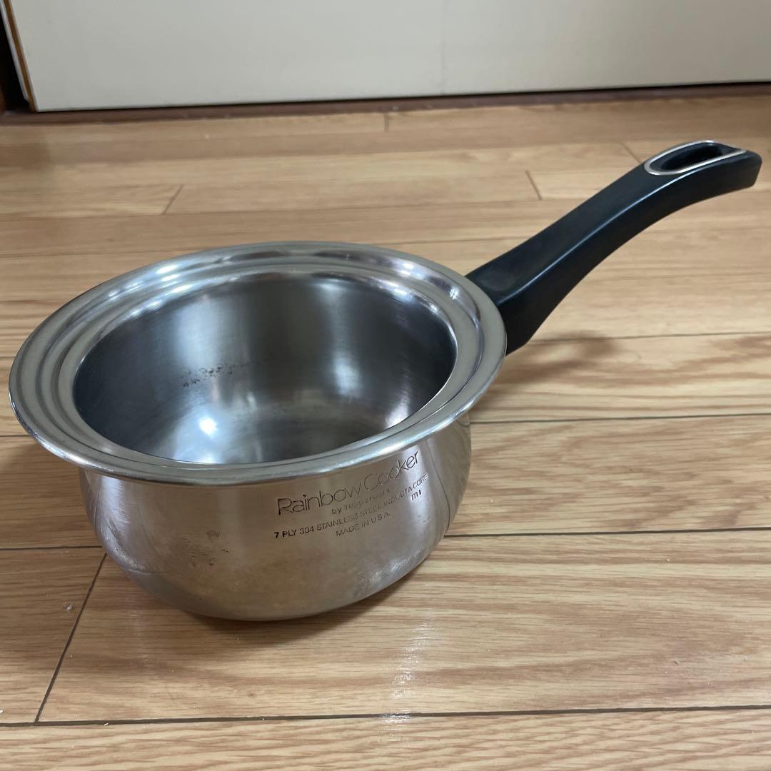 ☆タッパーウェア❗️①レインボークッカー.13cm片手鍋ゴールド