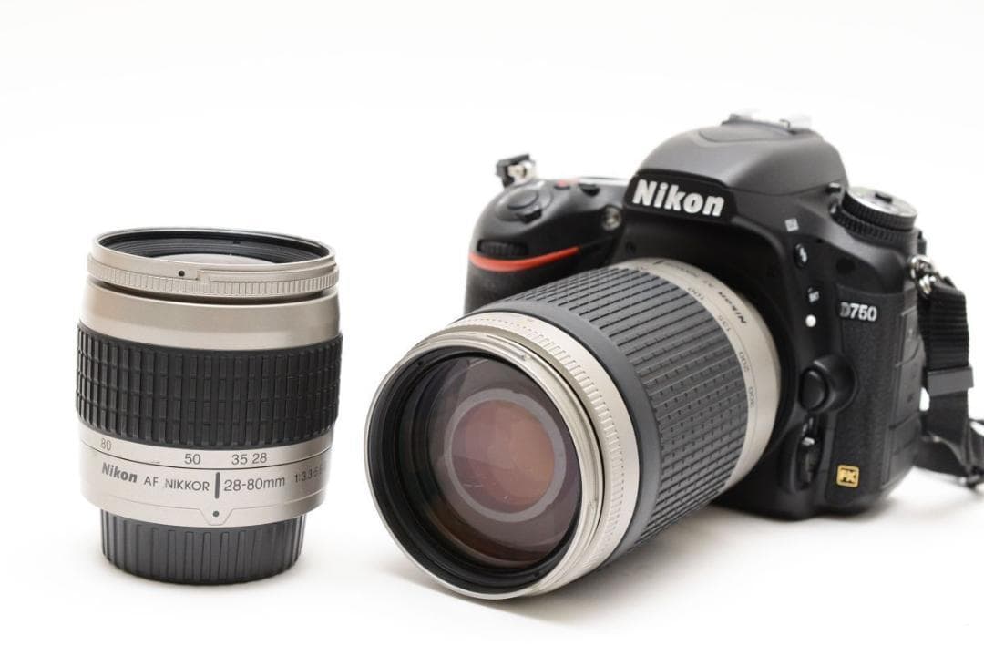 美品 ニコン D750 ダブルレンズ フルサイズ 一眼レフカメラ/SD64GB