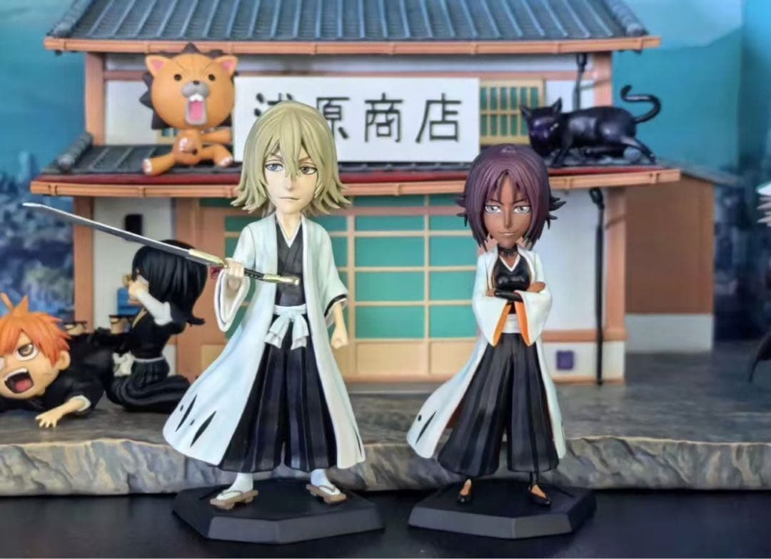 BLEACH 浦原喜助 四楓院夜一 ガレージキット ガレキ スタチュー③