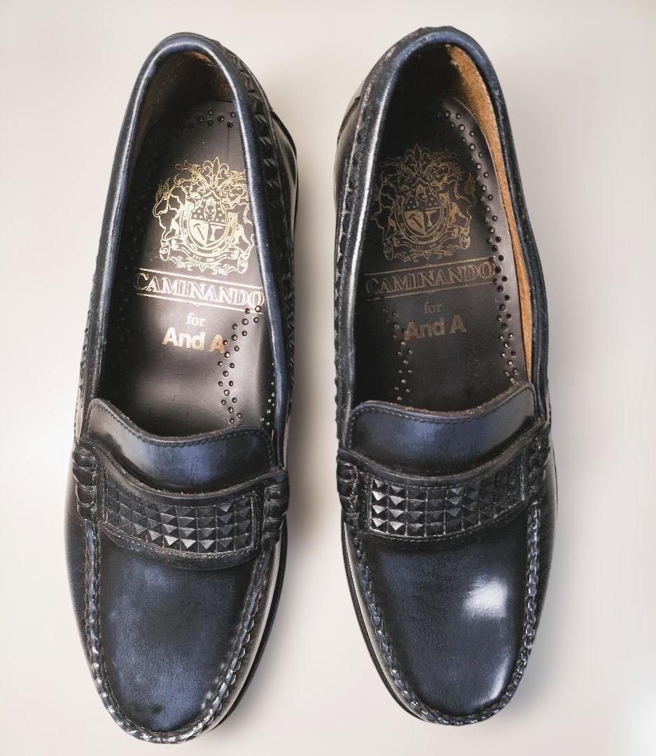 And A カミナンド ラバースタッズ ローファーブラック26cm - メルカリ