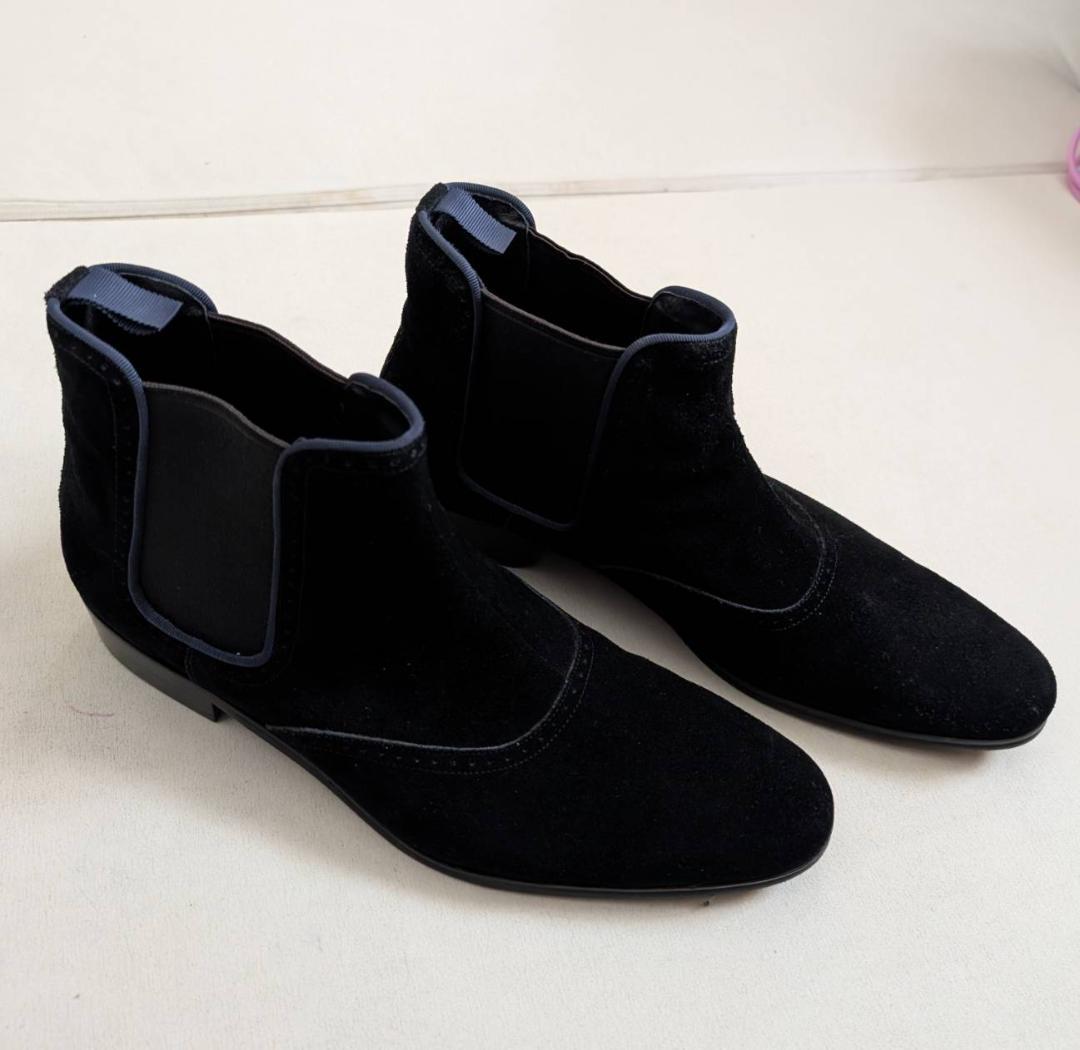 美品】ランバンコレクション スウェードレザー サイドゴアブーツ 革靴