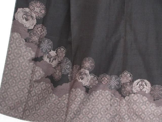 新古品！小田急百貨店誂製＊生紬＊モダン吉祥文様＊黒＊訪問着