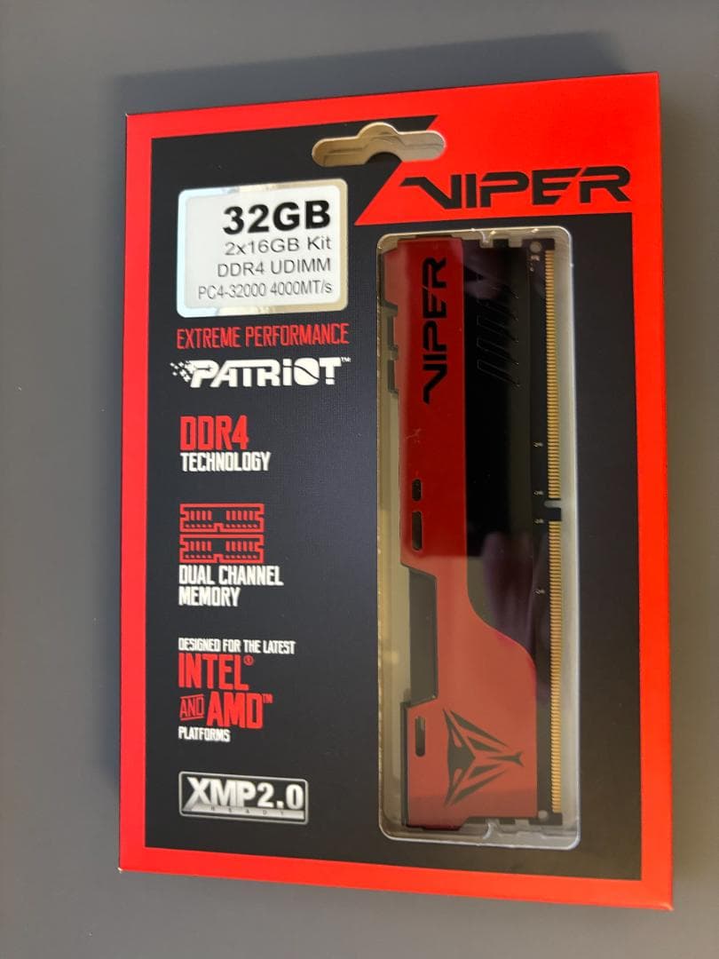 Viper DDR4 4000MHz 16GB x 2枚 Patriot Viper Elite II DDR4 RAM 32GB (2X16GB) 4000MHz CL20 1.4v