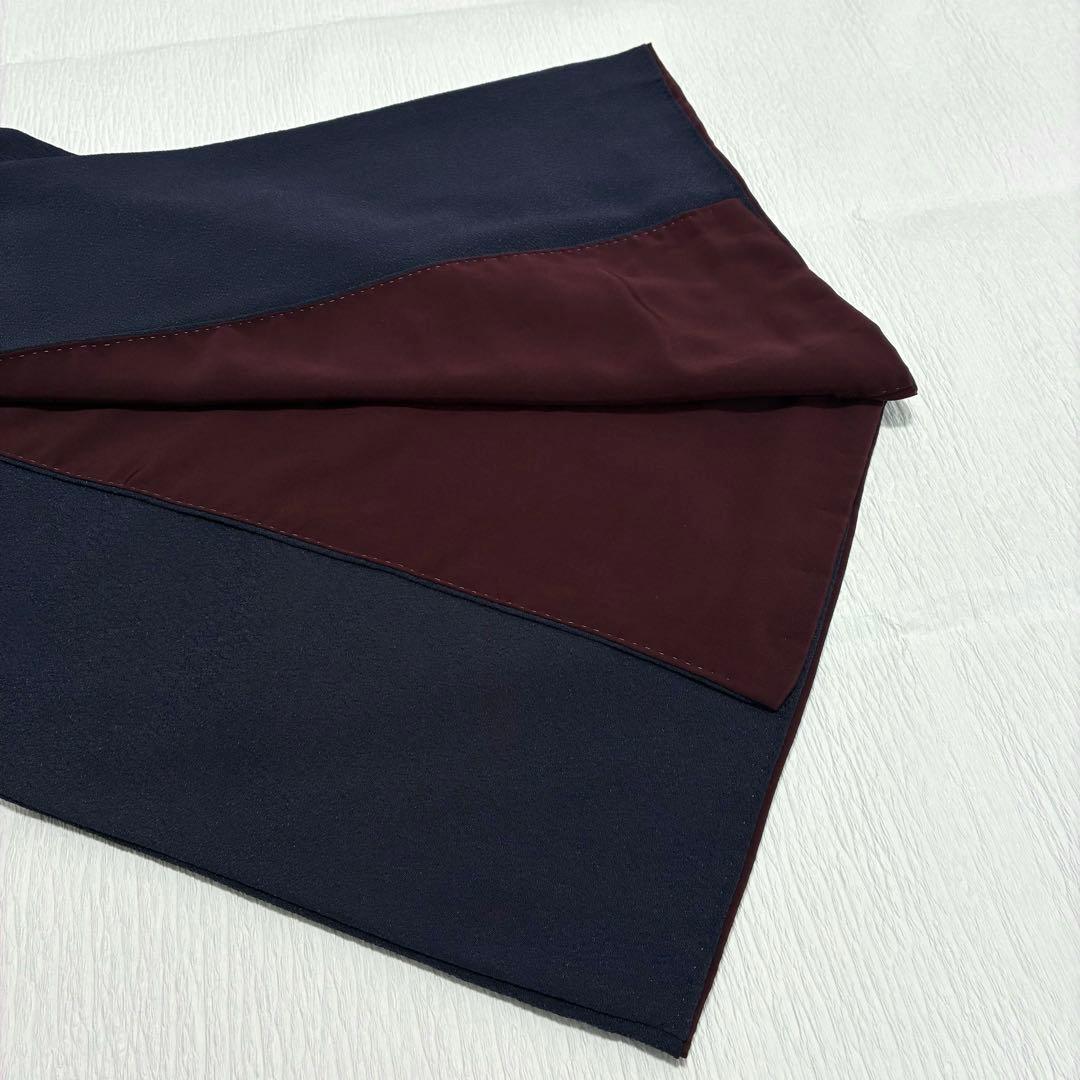 美品✨】洗える着物 色無地 鬼シボ縮緬 暗い紫色 手縫い仕立て 幅広め