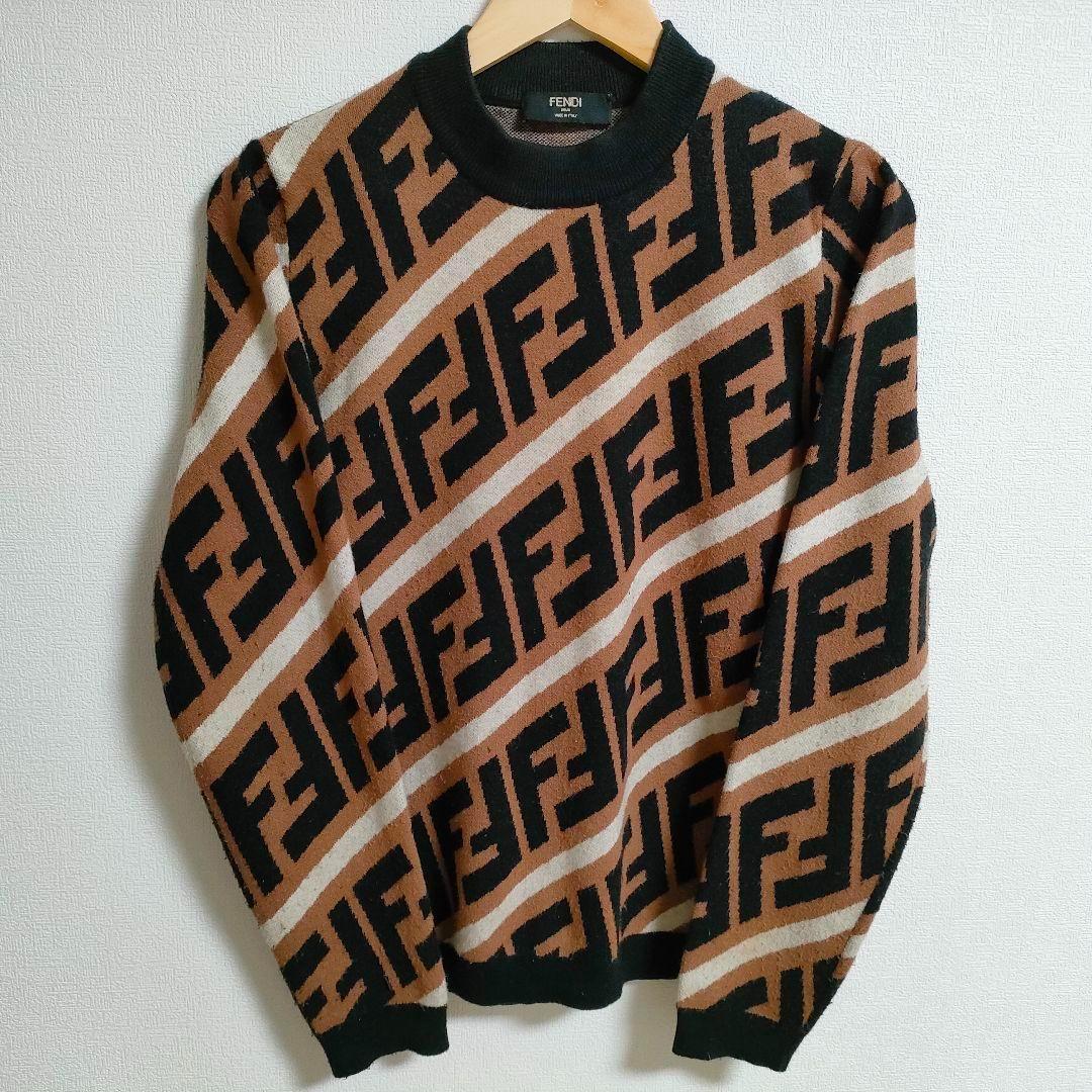 FENDI フェンディ】 ニット セーター（S）ズッカ柄 総柄 ロゴ - メルカリ