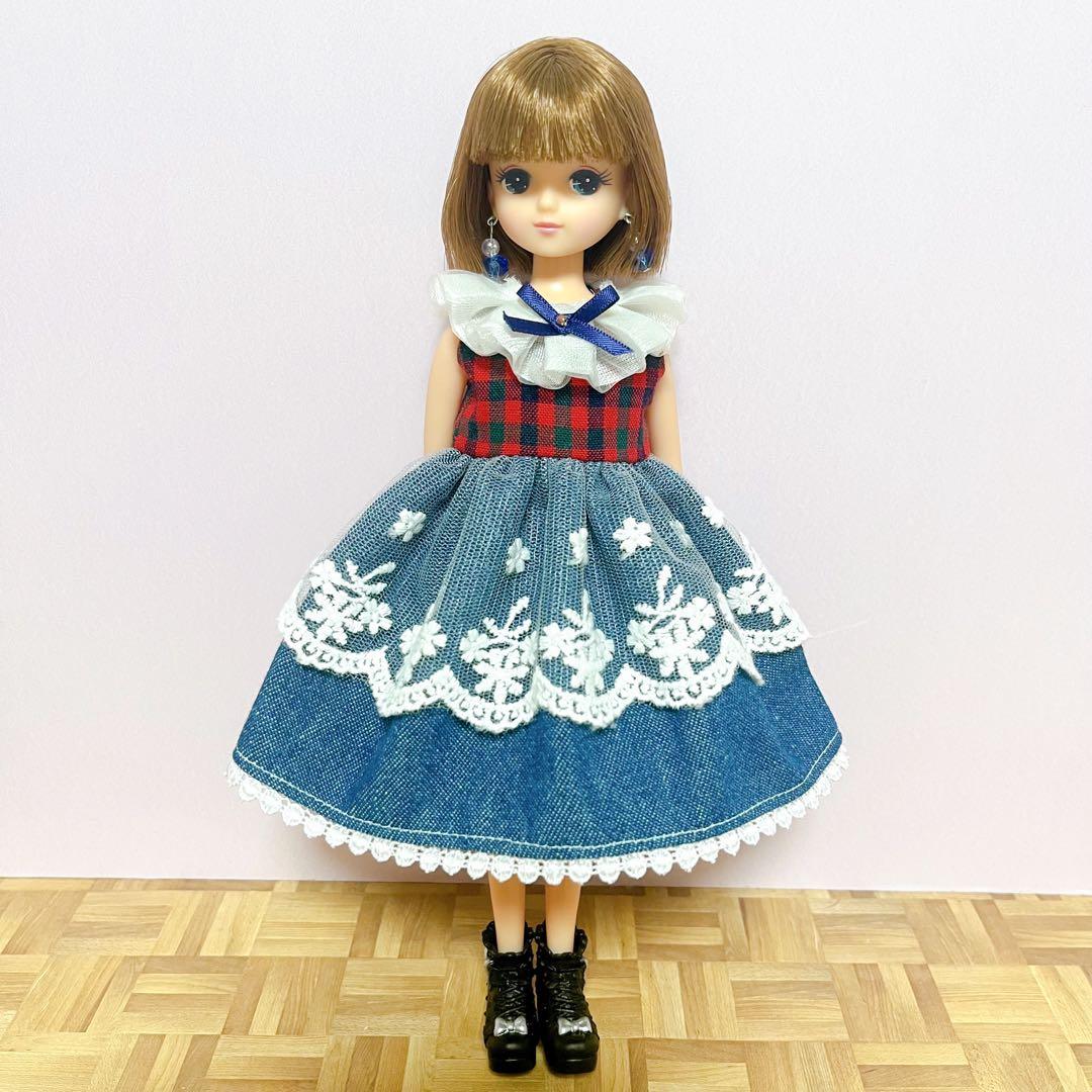 リカちゃんサイズハンドメイドワンピース&ピアスNo.2284・2285双子