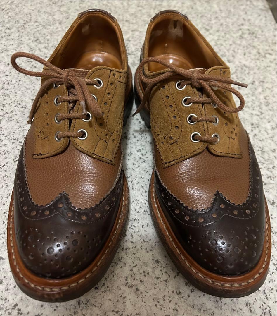 Tricker's ブラウン ウィングチップ uk8 - メルカリ